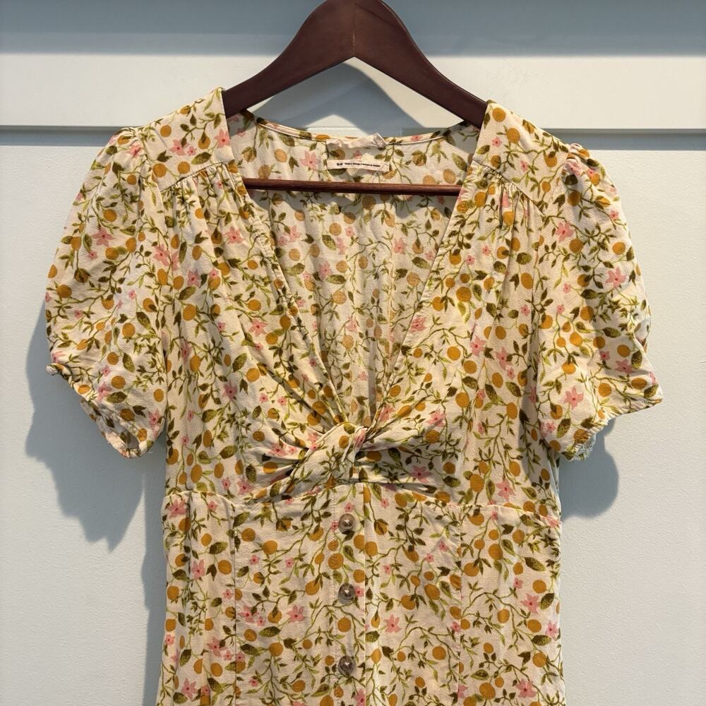 Urban Outfitters M Bloom Dainty Smocked‎ Minidress Sundress Feminine Low Cut - Picture 6 of 16